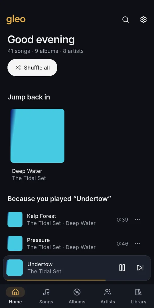 Gleo home on Android