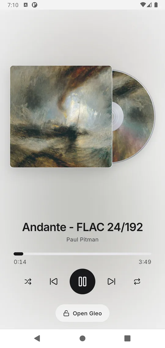 Gleo lock-screen disc view on Android